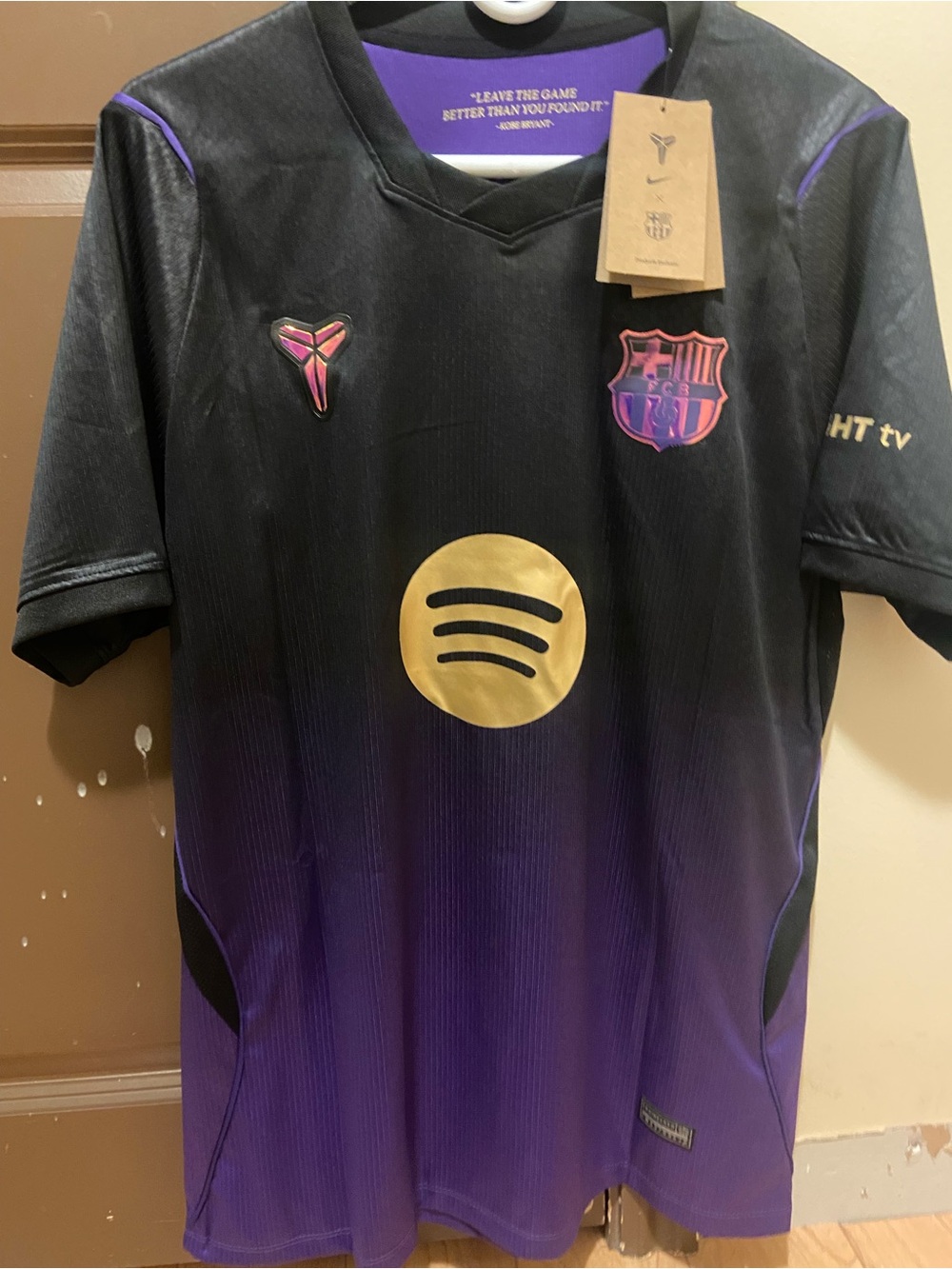 PEDRI FC Barcelona x Kobe Black & Purple Soccer Jersey with Gold Accents